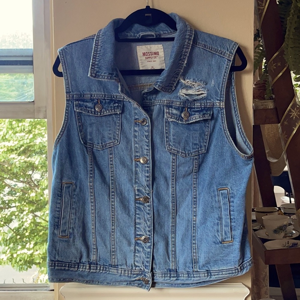 Distressed Blue Denim Vest
